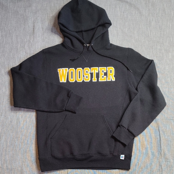 Russell Athletic Other - Wooster College Russell Hoodie Size Medium Black Stitched Script Logo